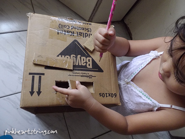 DIY cardboard box for kids