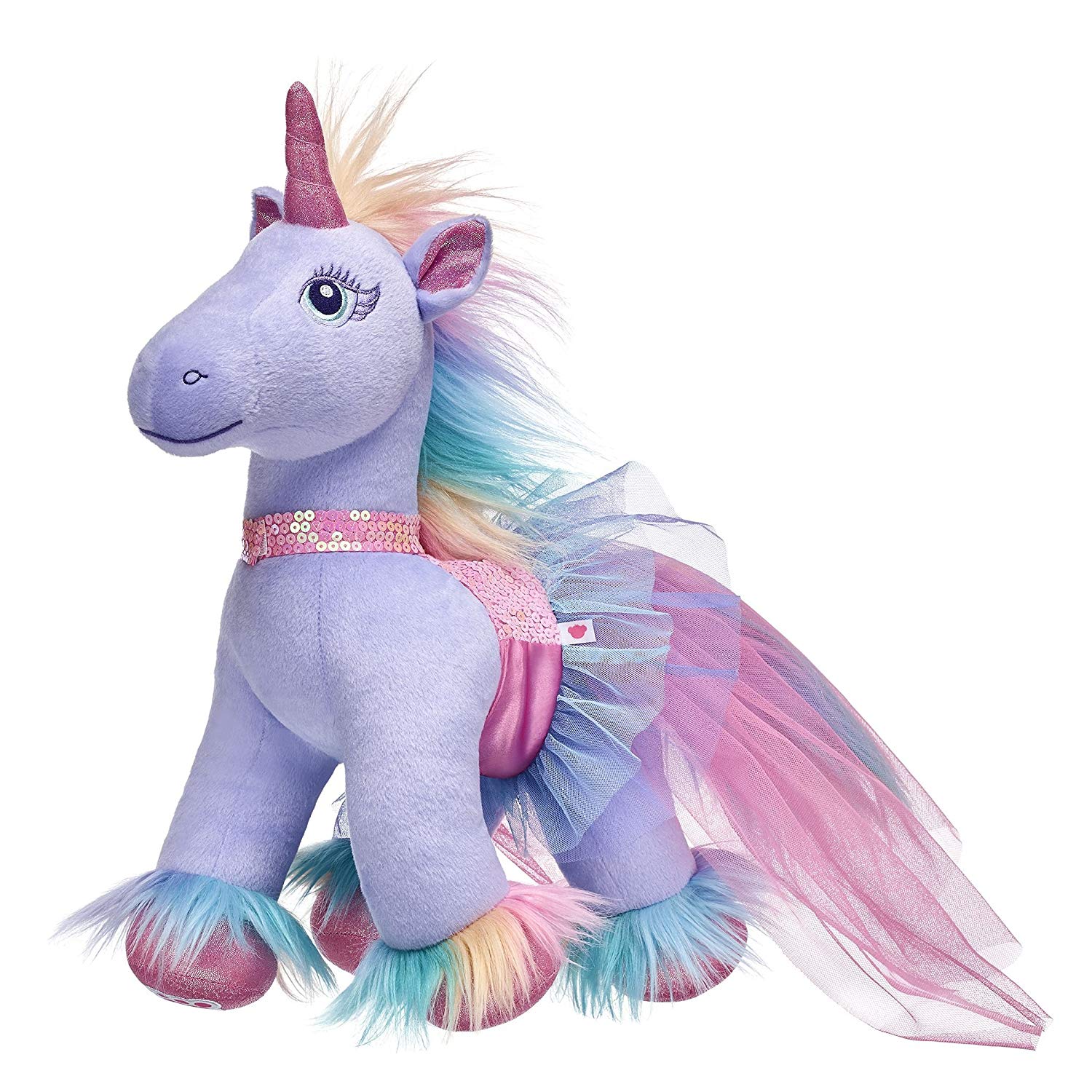 Build A Bear Workshop Enchanted Pastel Plush Unicorn & Sequin Dress Gift Set