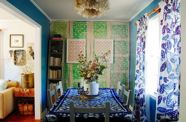 floral curtains dining