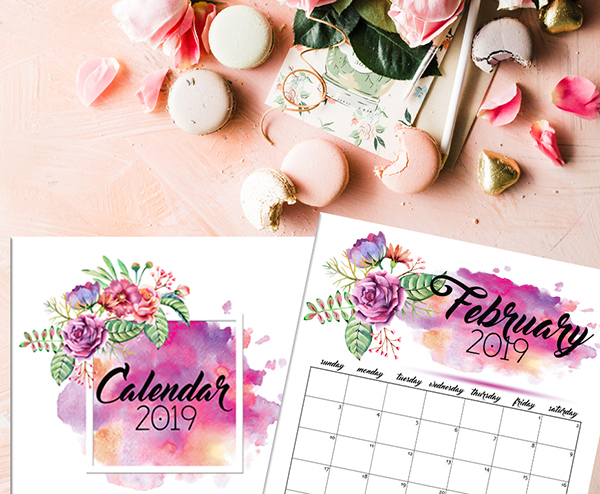Free 2019 Floral Calendars + Blogging Goals